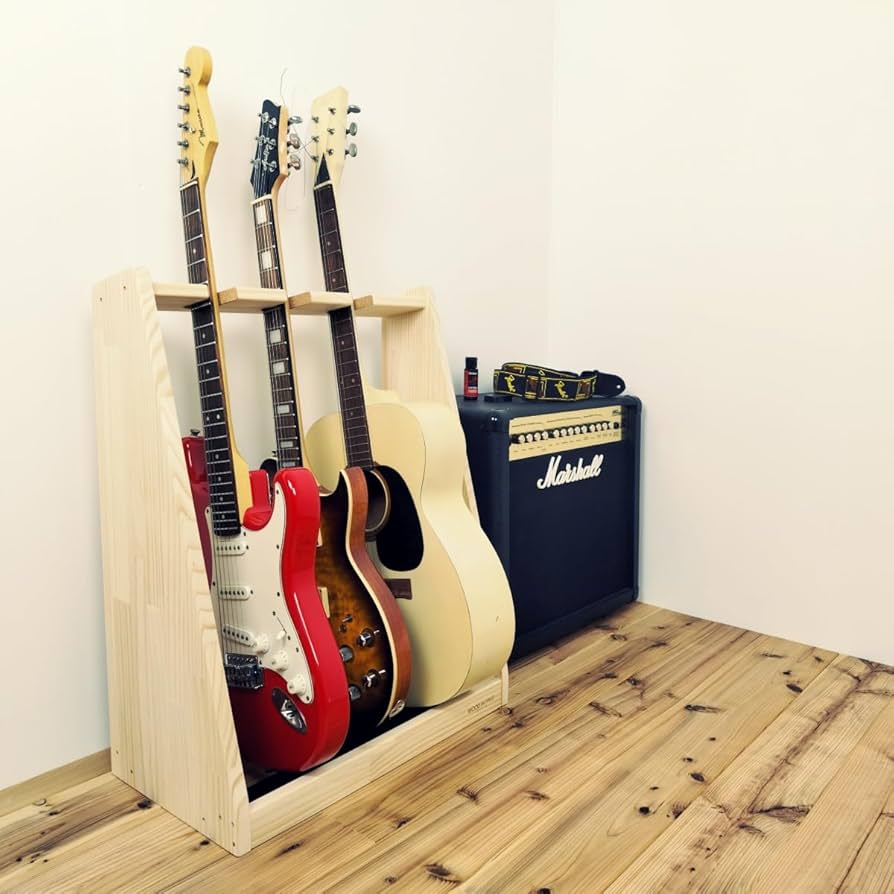 美品 エレキギター + ギタースタンド Amazon.co.jp: WOODWORKS 日本製 ギタースタンド エレキギター用 3本